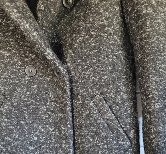 NWT ONLY  Wool 3/4  Length Winter Black Coat Stand Up ColLar Medium Weig… - Picture 6 of 12